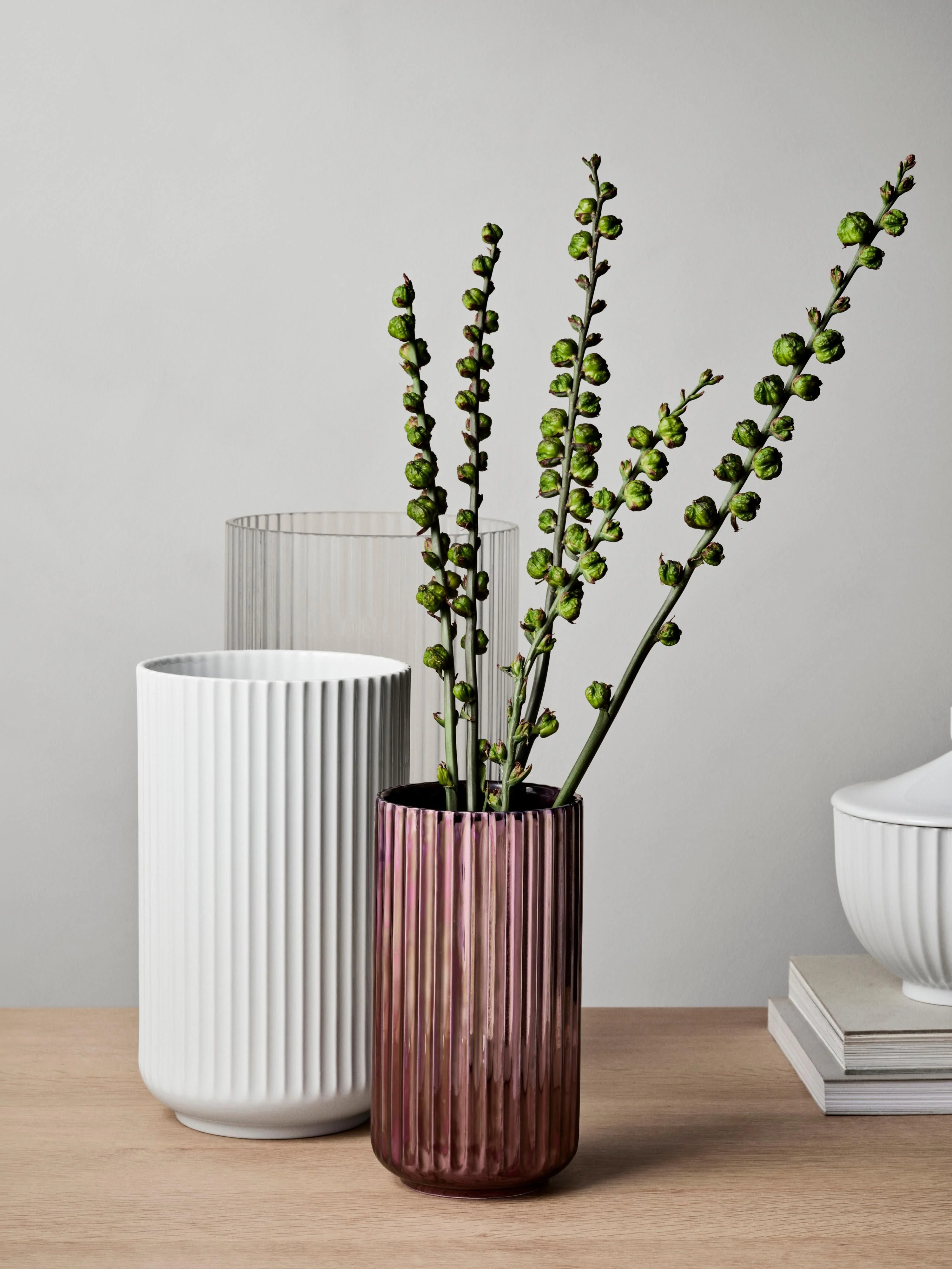Porzellan-Vase Lyngby, H 25 cm
