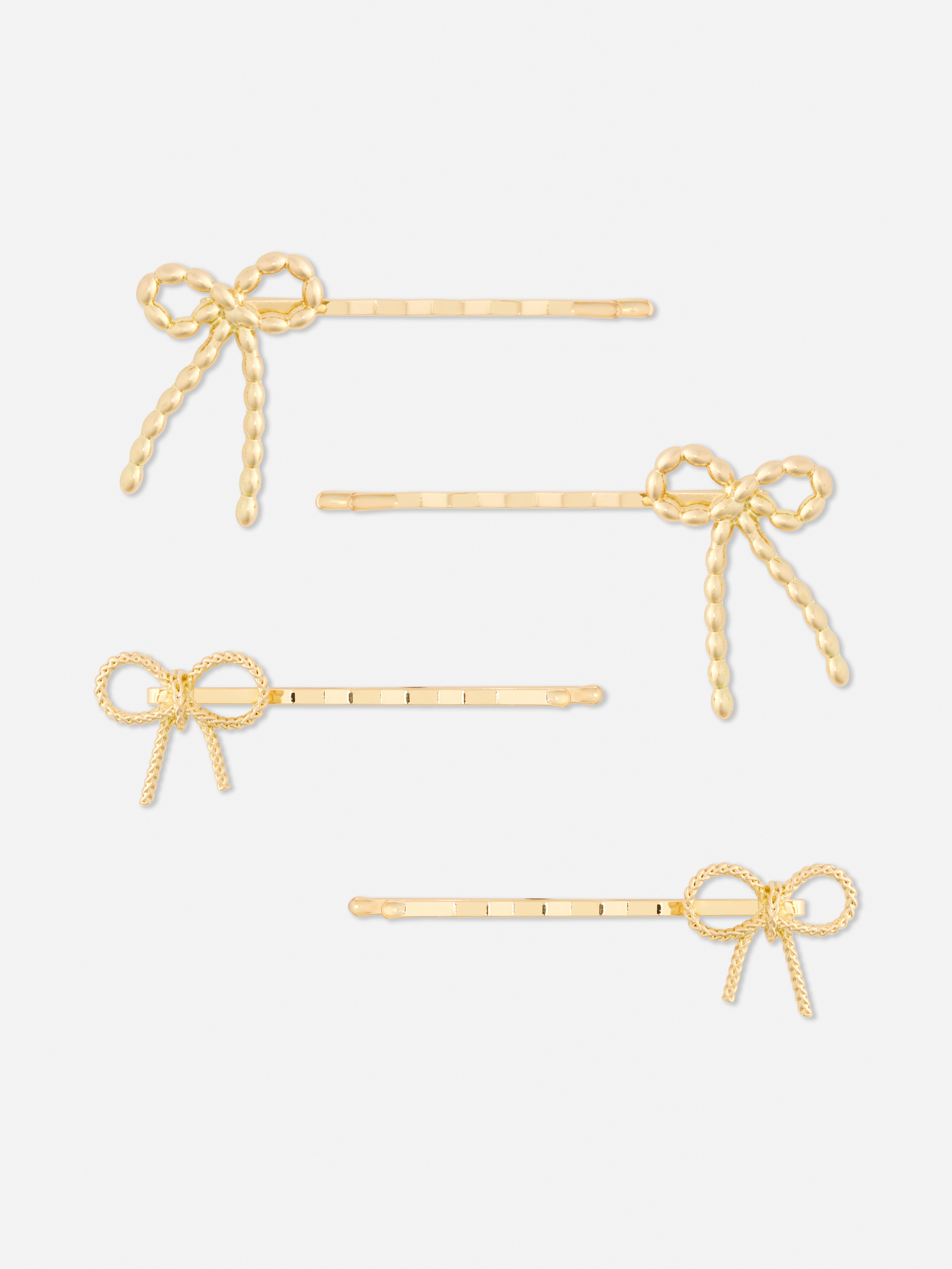 4pk Metallic Bow Hair Slides