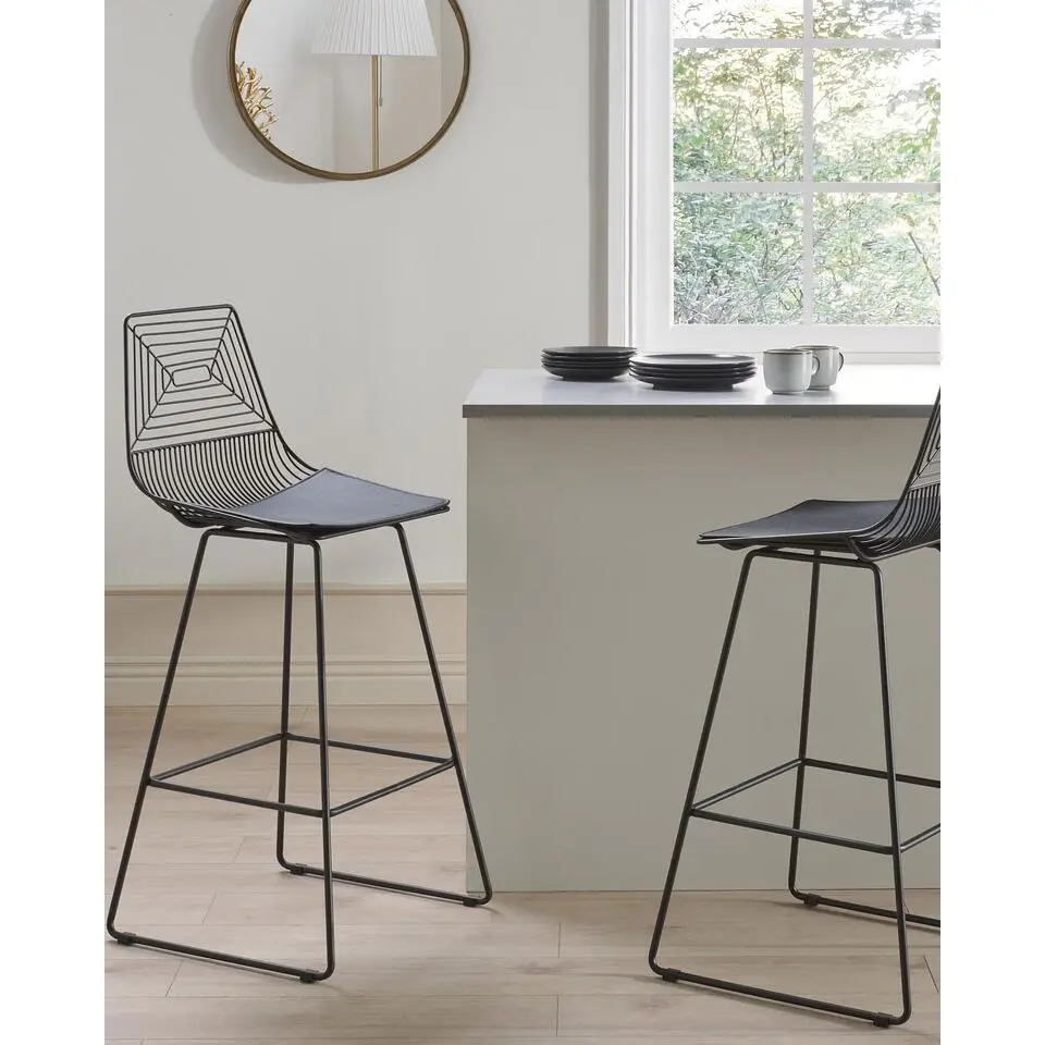 BISBEE - Barkruk set van 2 - Zwart - Metaal