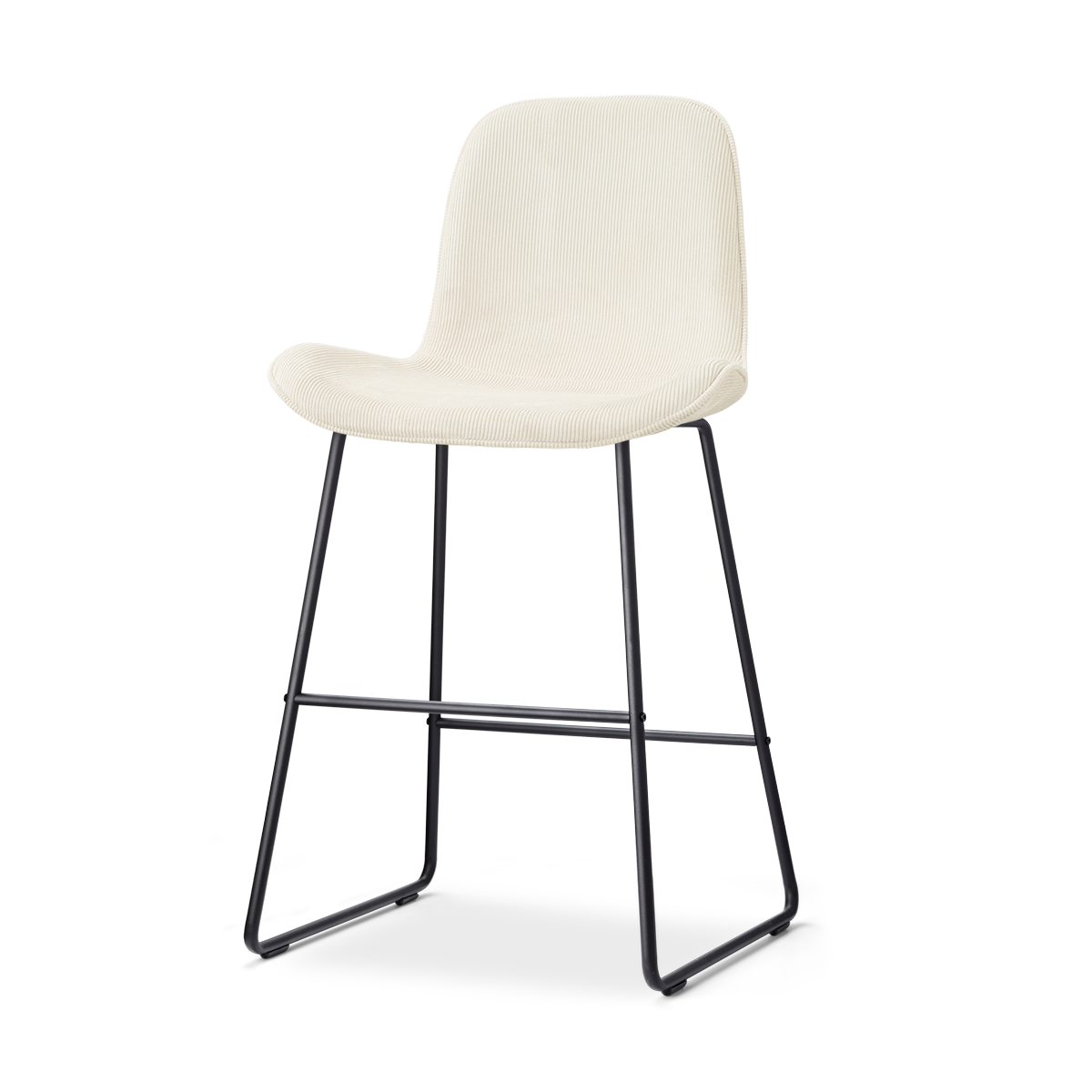 Nolon Nino-Fé Barkruk Rib Beige - Zwart Onderstel - 65 Cm