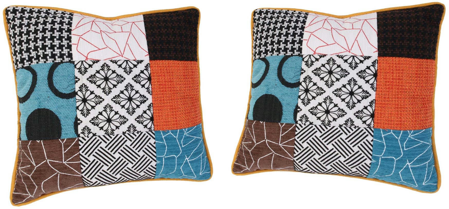 - Coussin patchwork en tissu déhoussable 40x40 cm (lot de 2)