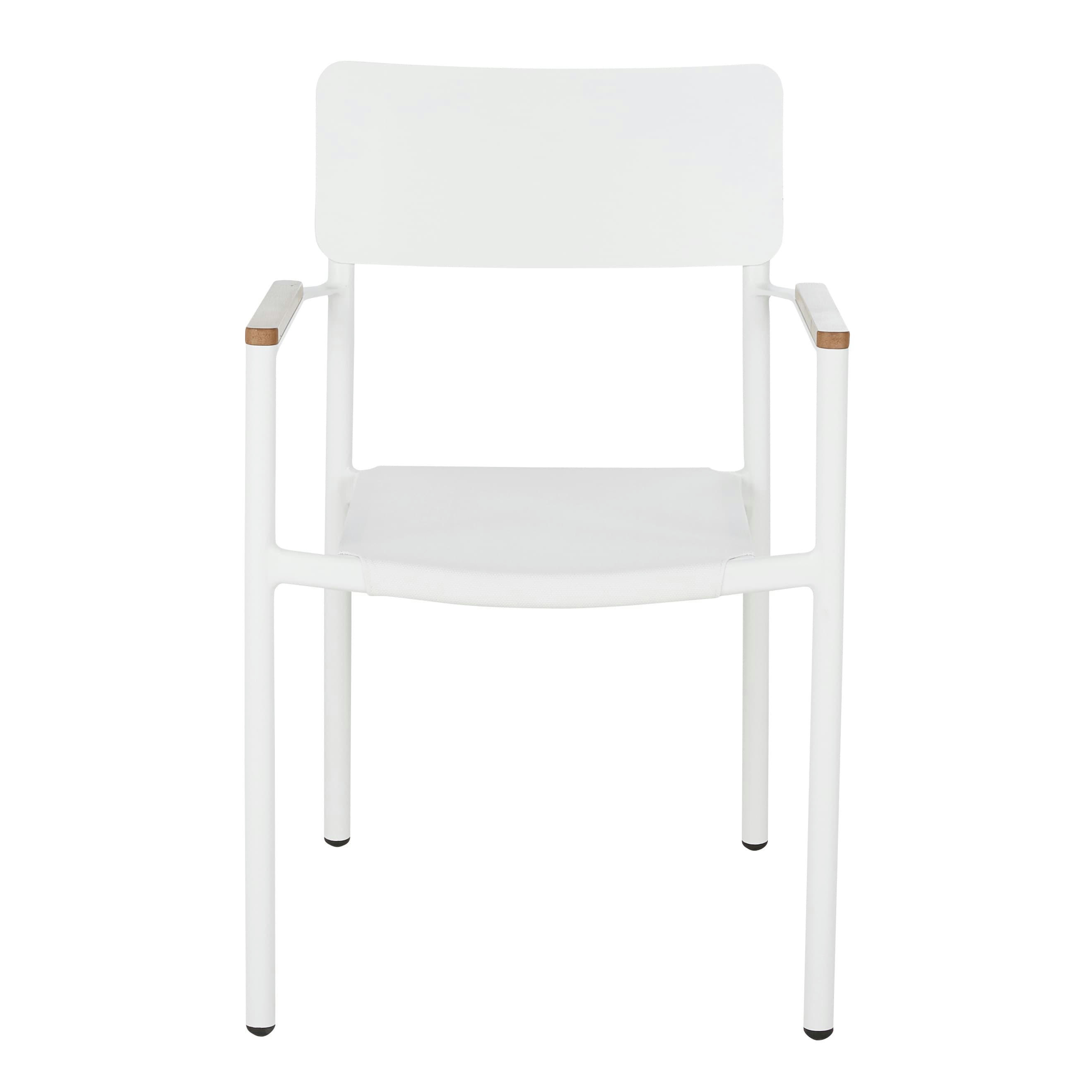Quepos - Fauteuils à dîner de jardin en aluminium beige et toile plastifiée écrue (x2)