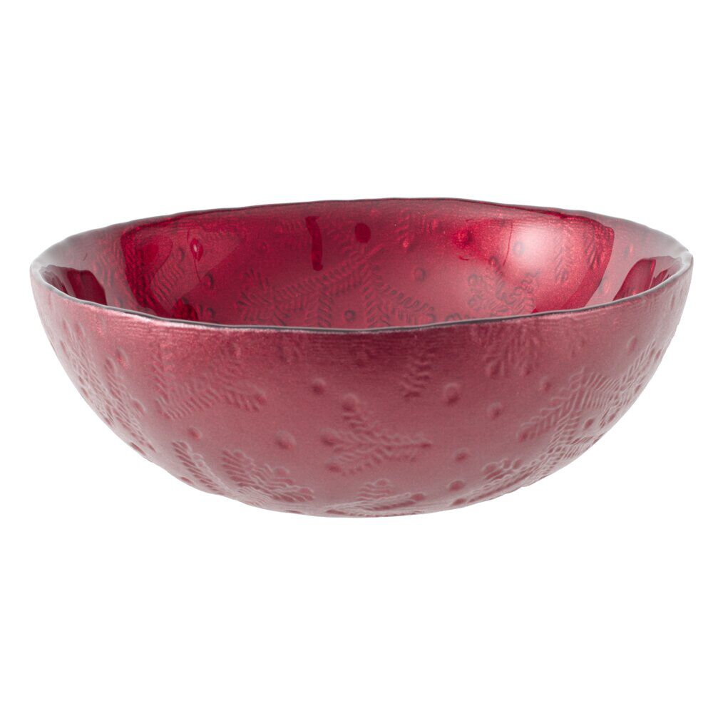 Coupelle en verre 200ml motif branches de sapin Ø12xH4,5cm - 3 coloris