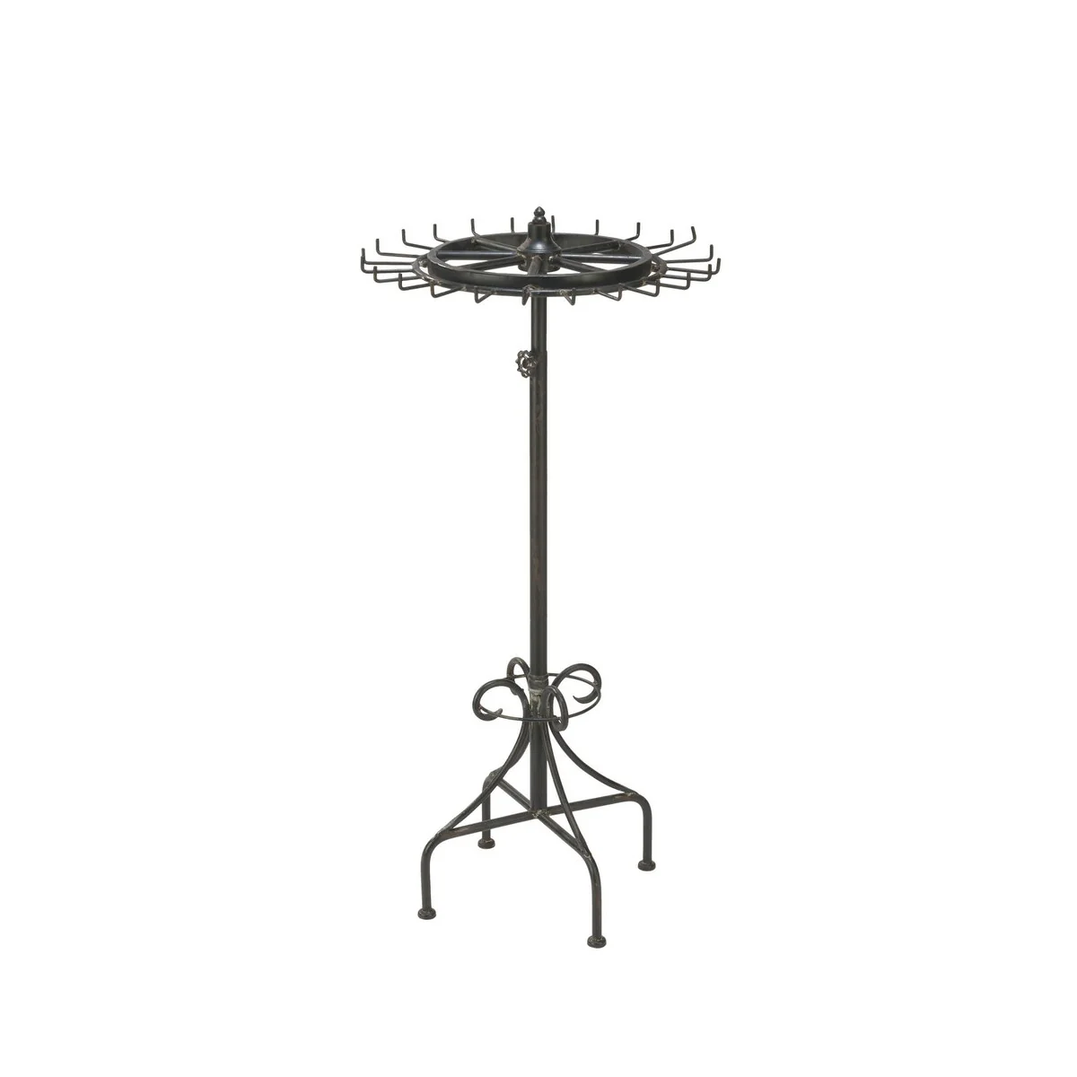 Distressed Black Adjustable Rotating Garment Rack