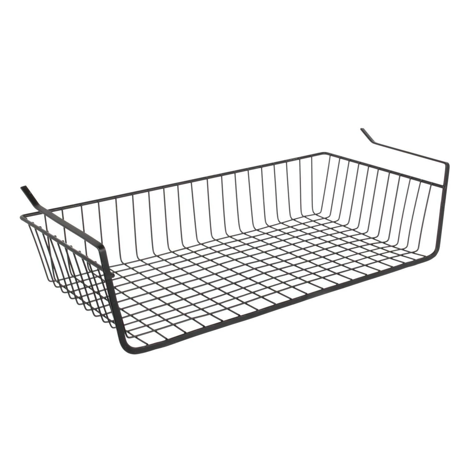 Podwieszany KOSZ PODPÓŁKOWY L czarny metalowy 50x26 cm