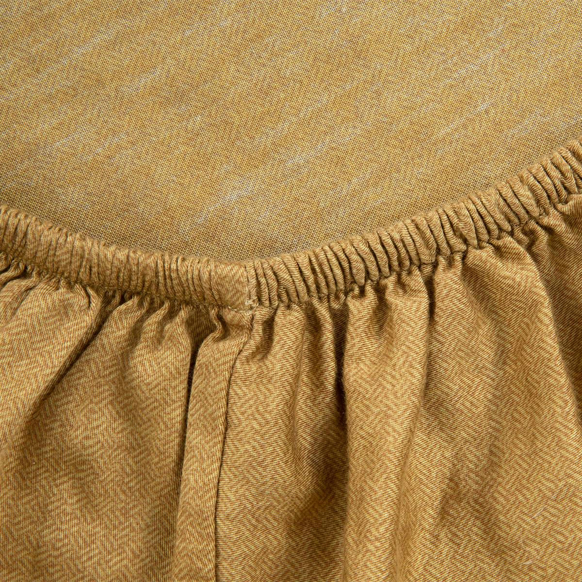 BRAGANCE - Drap housse en satin de coton lavé vert 200 x 200 cm