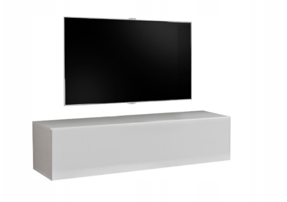 Wisząca Szafka RTV 120cm Biały połysk SIX w24h