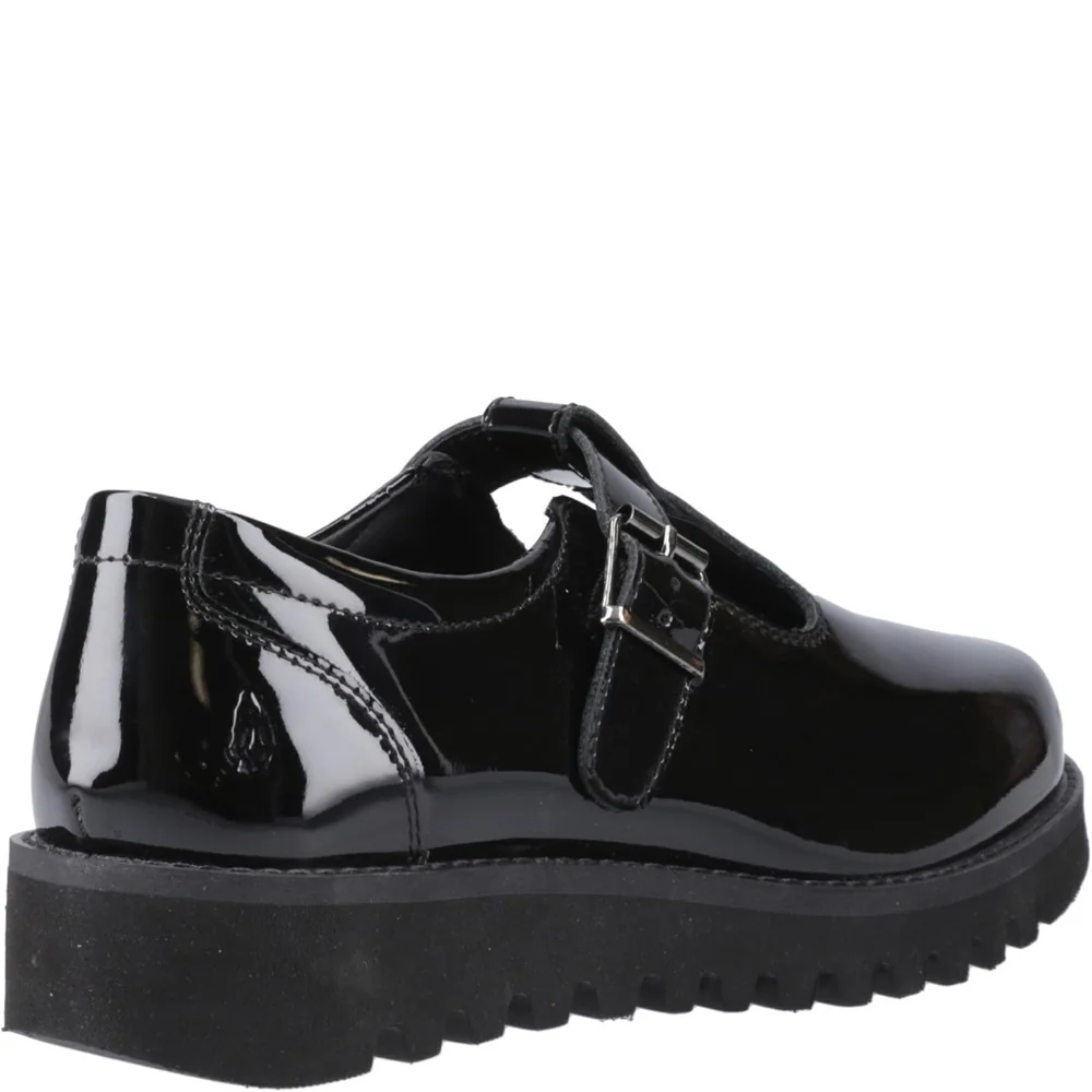 Hush Puppies Florrie T-Bar Patent XL Senior School Shoes