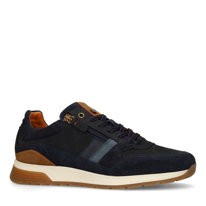No Stress Donkerblauwe nubuck sneakers