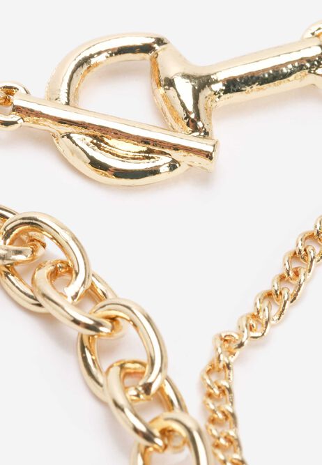 Womens 5pk Gold Chain Bracelets