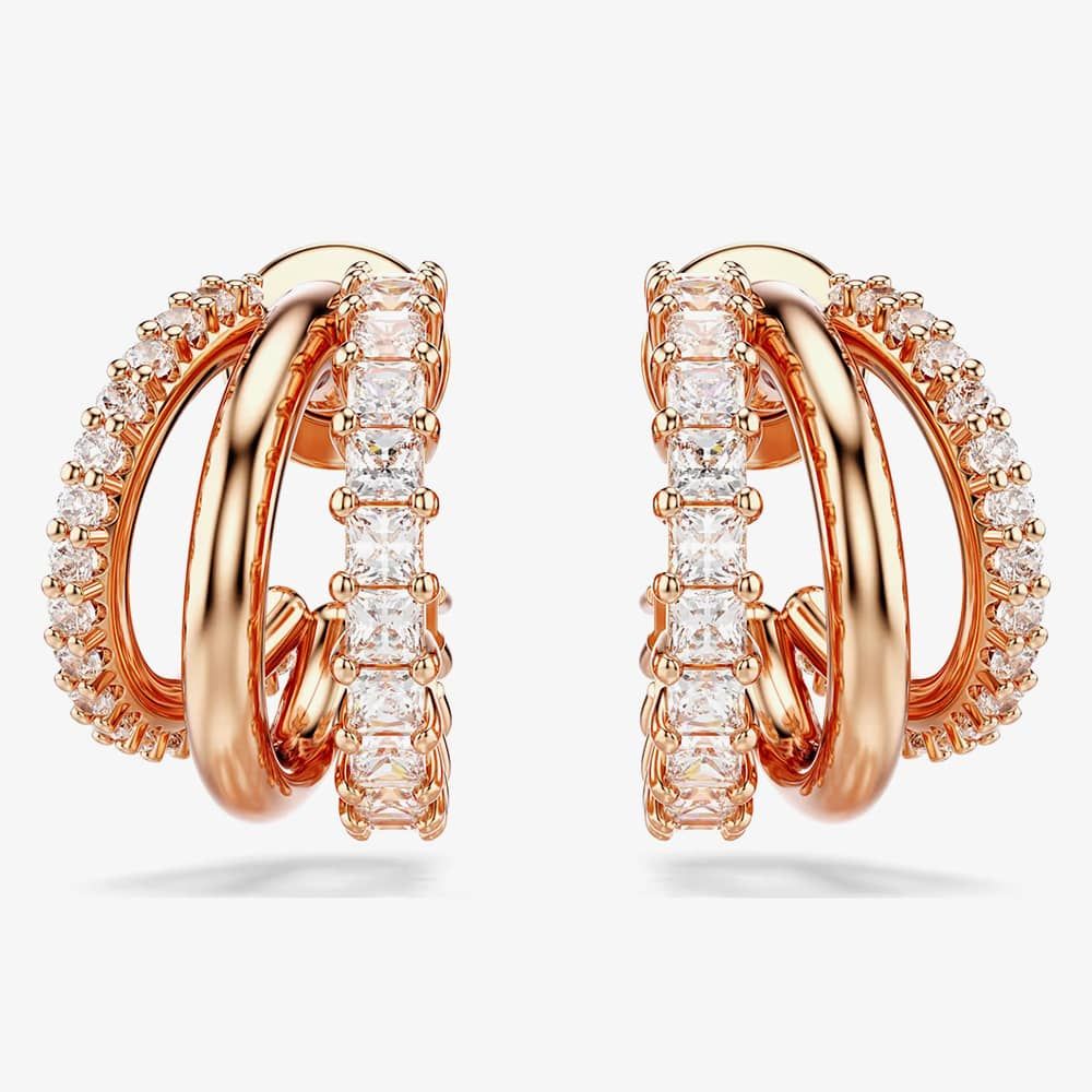 Swarovski Swarovski Hyperbola Rose Gold Tone Plated Mini Half Hoop Earrings 5698702