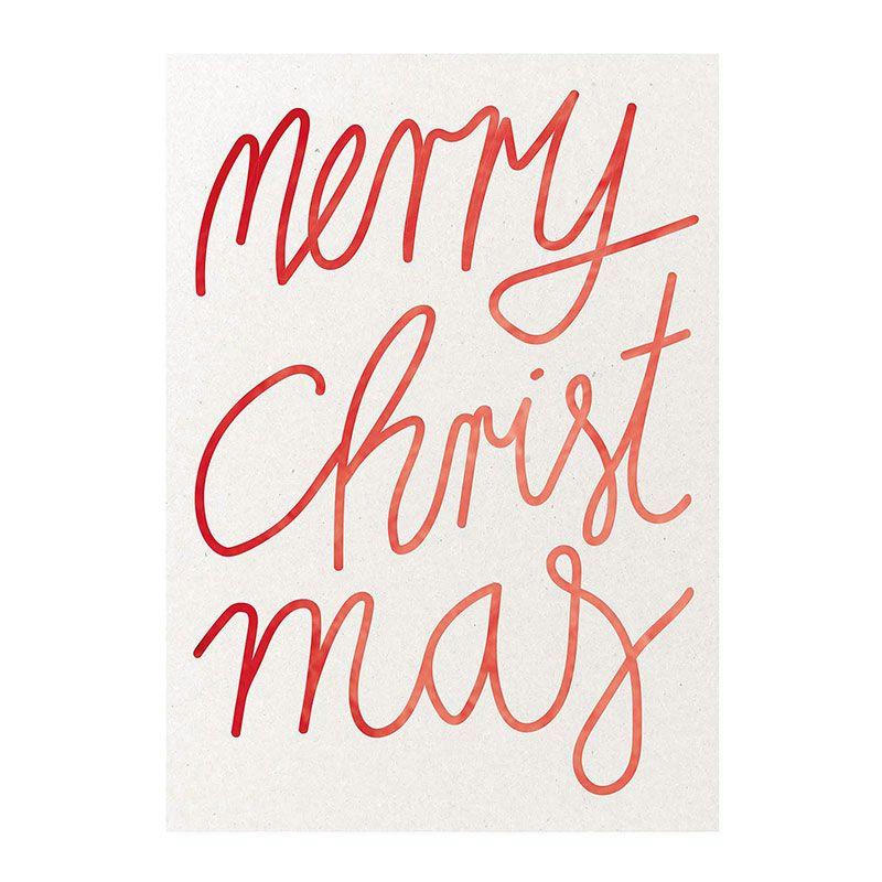 - Carte postale Merry Christmas rouge
