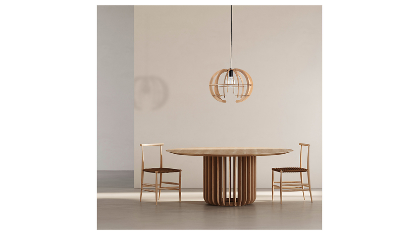 Lampa wisząca Venus Wood 160 cm drewniana beżowa