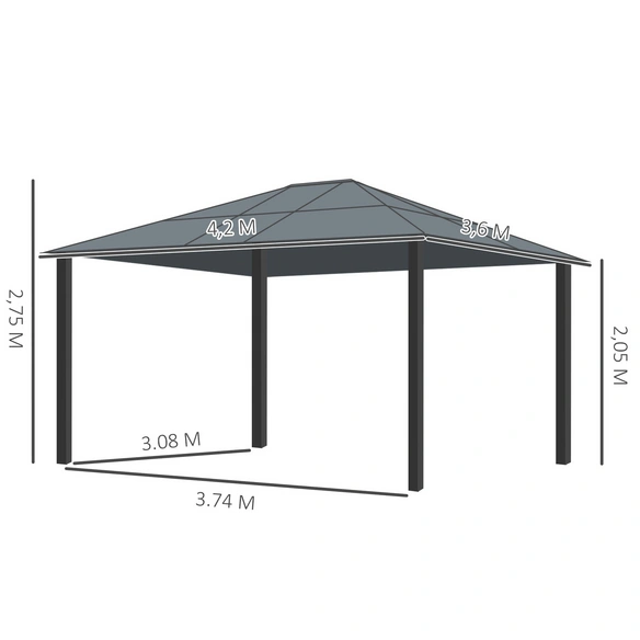 Pavillon, BxHxT: 430 x 265 x 360 cm
