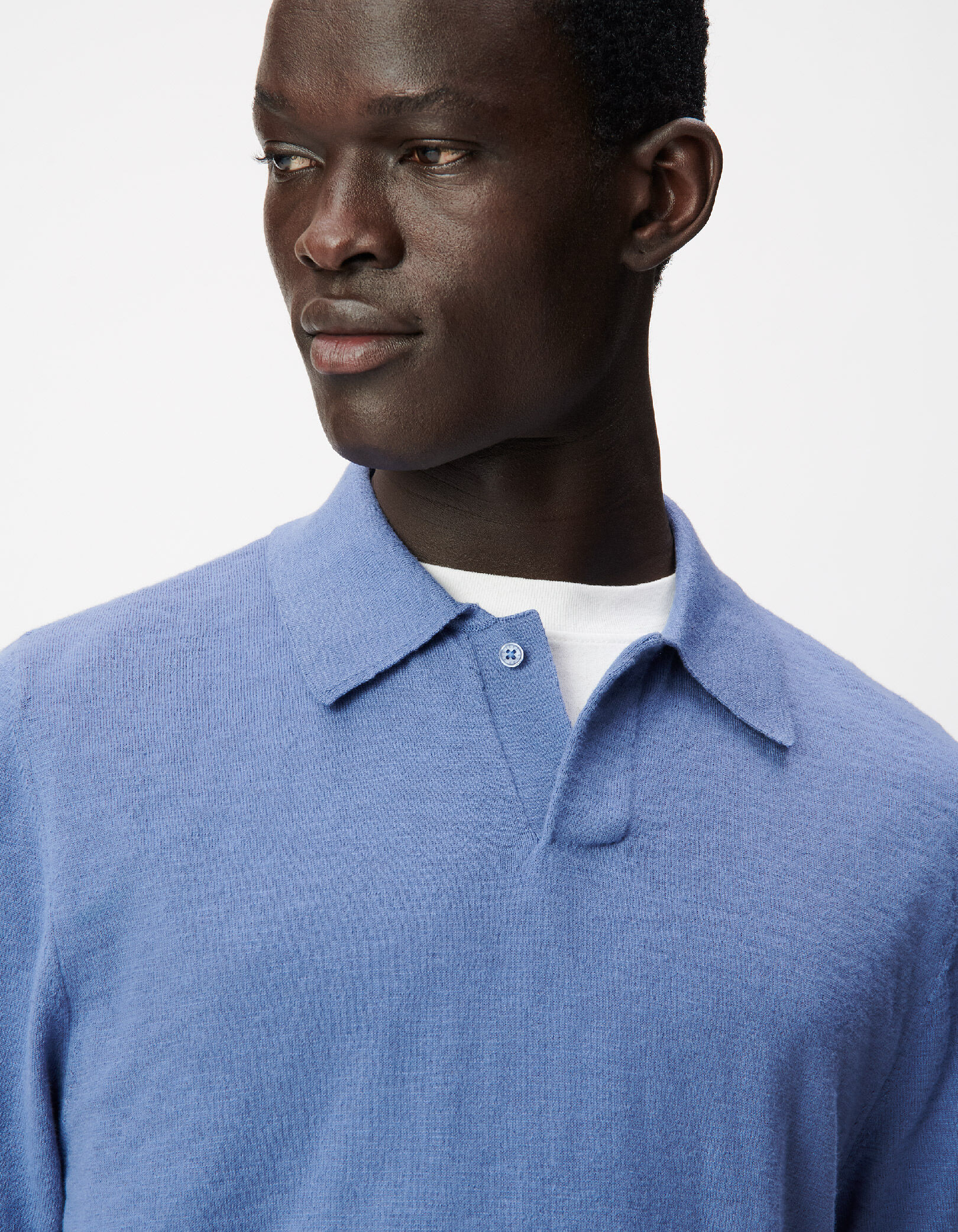 Polo manches courtes vert maille flammée Homme