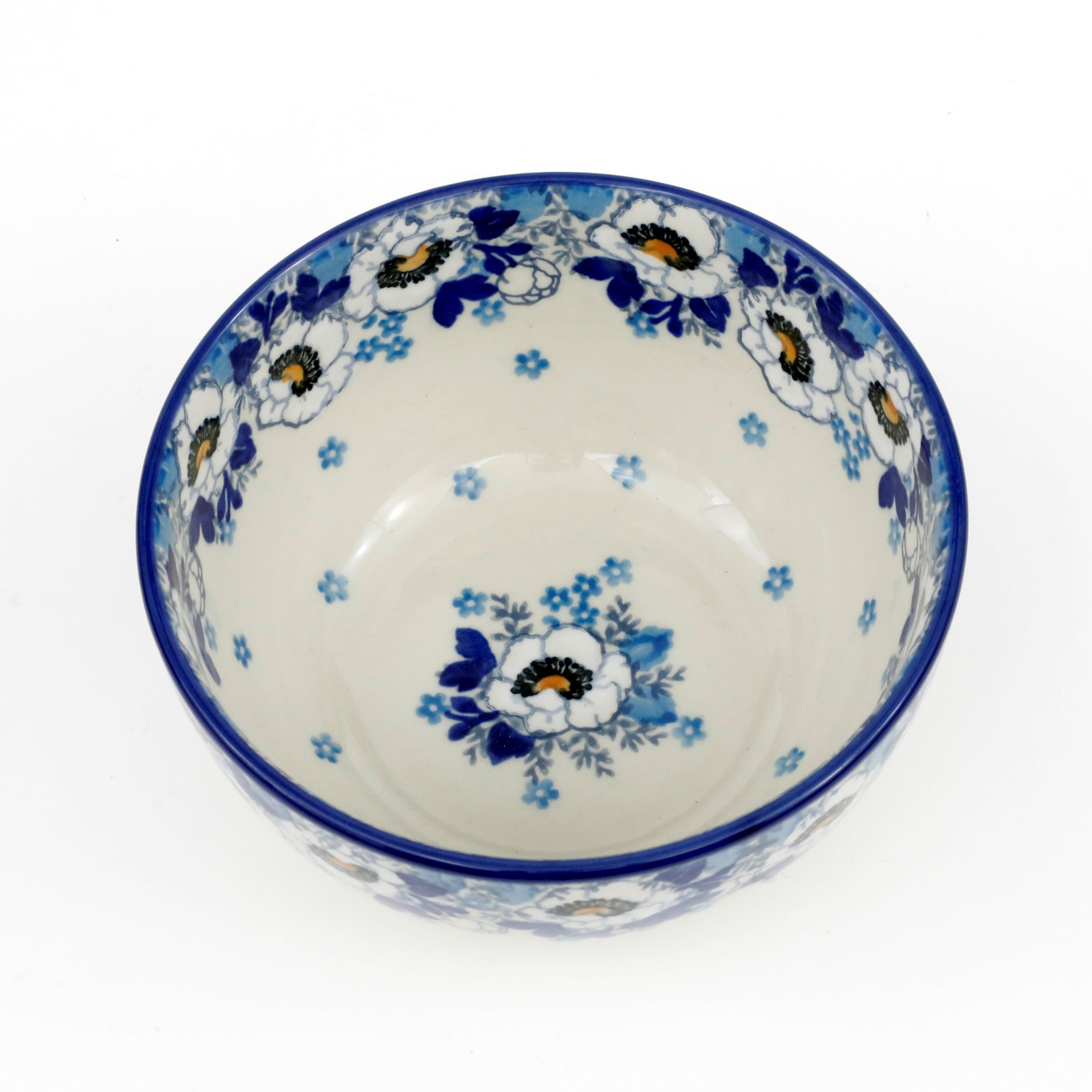 Miska ceramiczna 986  2222X Biało-niebieskie anemony