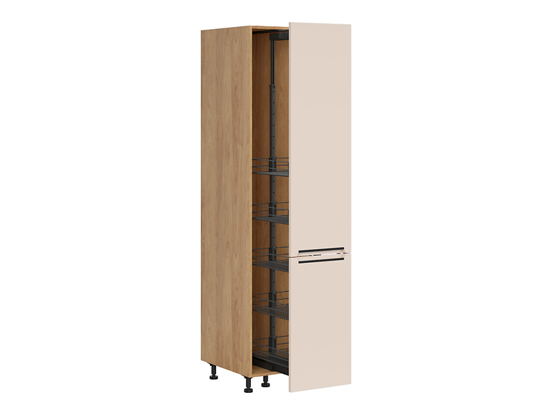 Szafka kuchenna wysoka Iris 40 cm z koszem cargo dąb hikora/alhamra mat