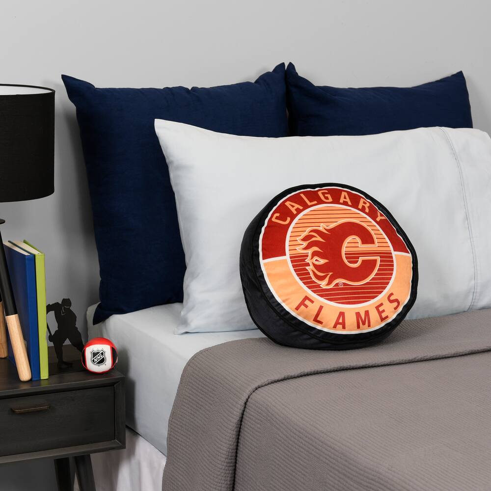 NHL Calgary Flames Hockey Puck Pillow Cushion