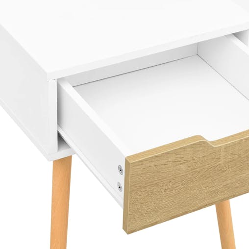 NNEVL Bedside Cabinets 2 pcs White & Sonoma Oak 40x40x56 cm Chipboard