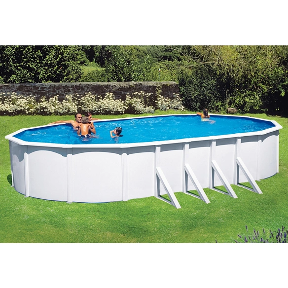 Ovalpool, weiß, BxHxL: 375 x 120 x 610 cm