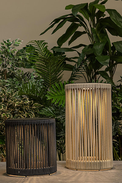 Lampadaire PINGI en polyester avec LED intégré - Taupe - Lucide