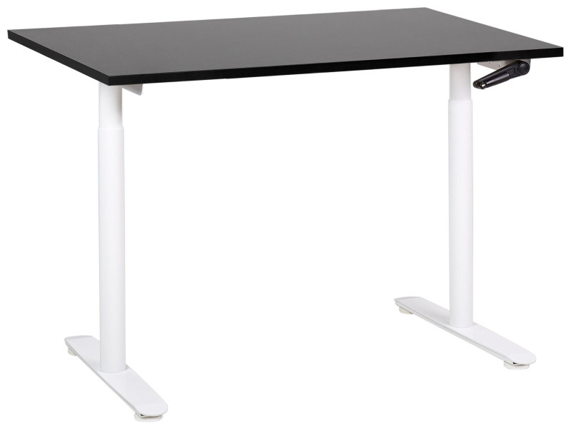 Biurko regulowane manualnie 120x72 cm czarno-białe