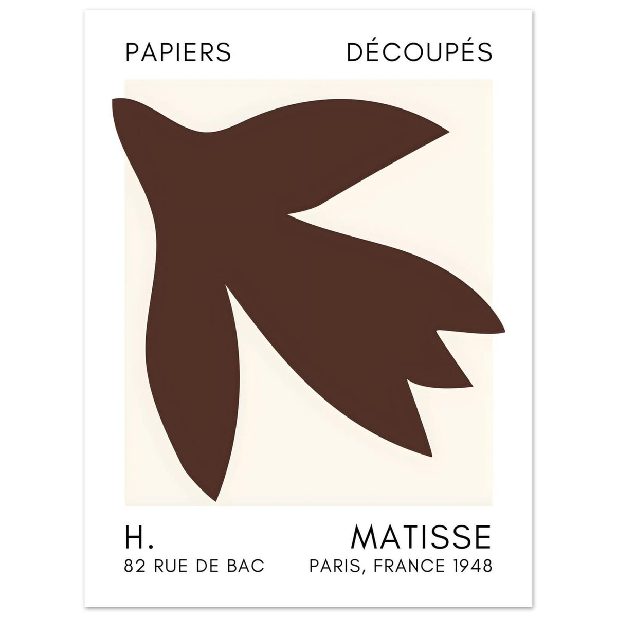 Artfulprints Poster Matisse – Shapes in the air brown  - 30x40 cm - Bruin