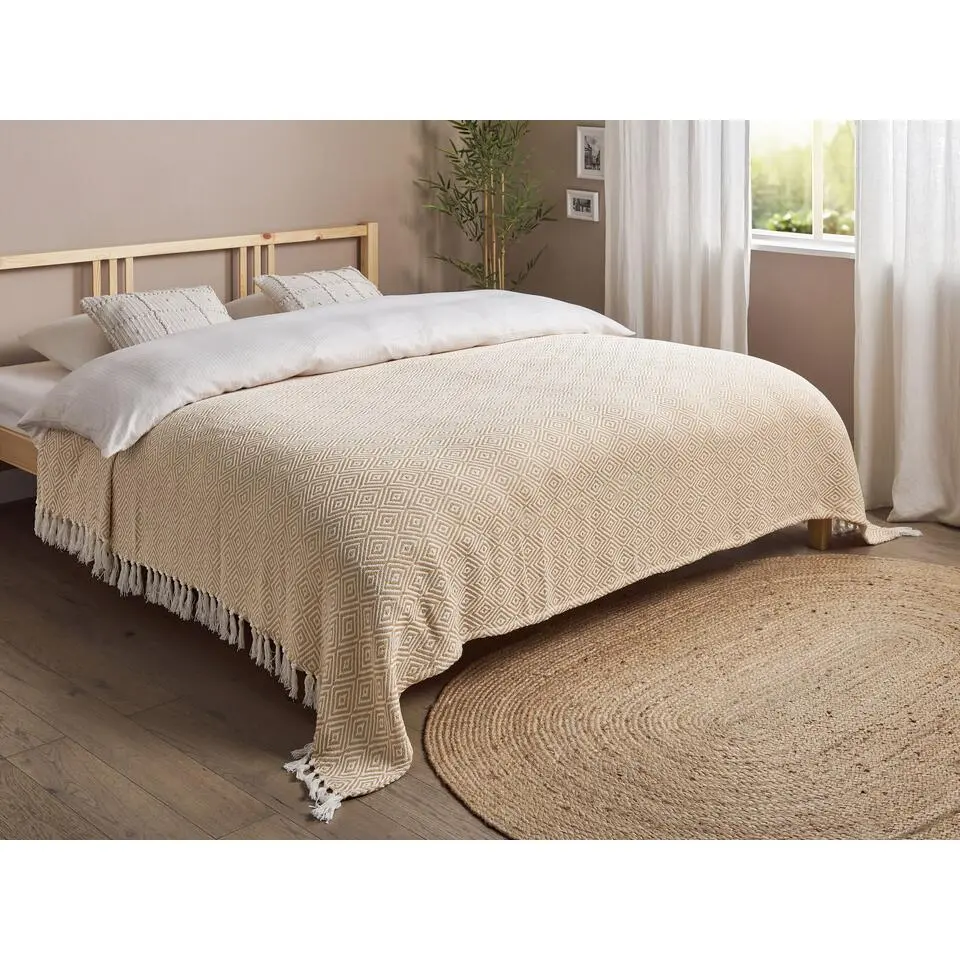 TOUTLI - Bedsprei - Beige - 220 x 240 cm - Katoen