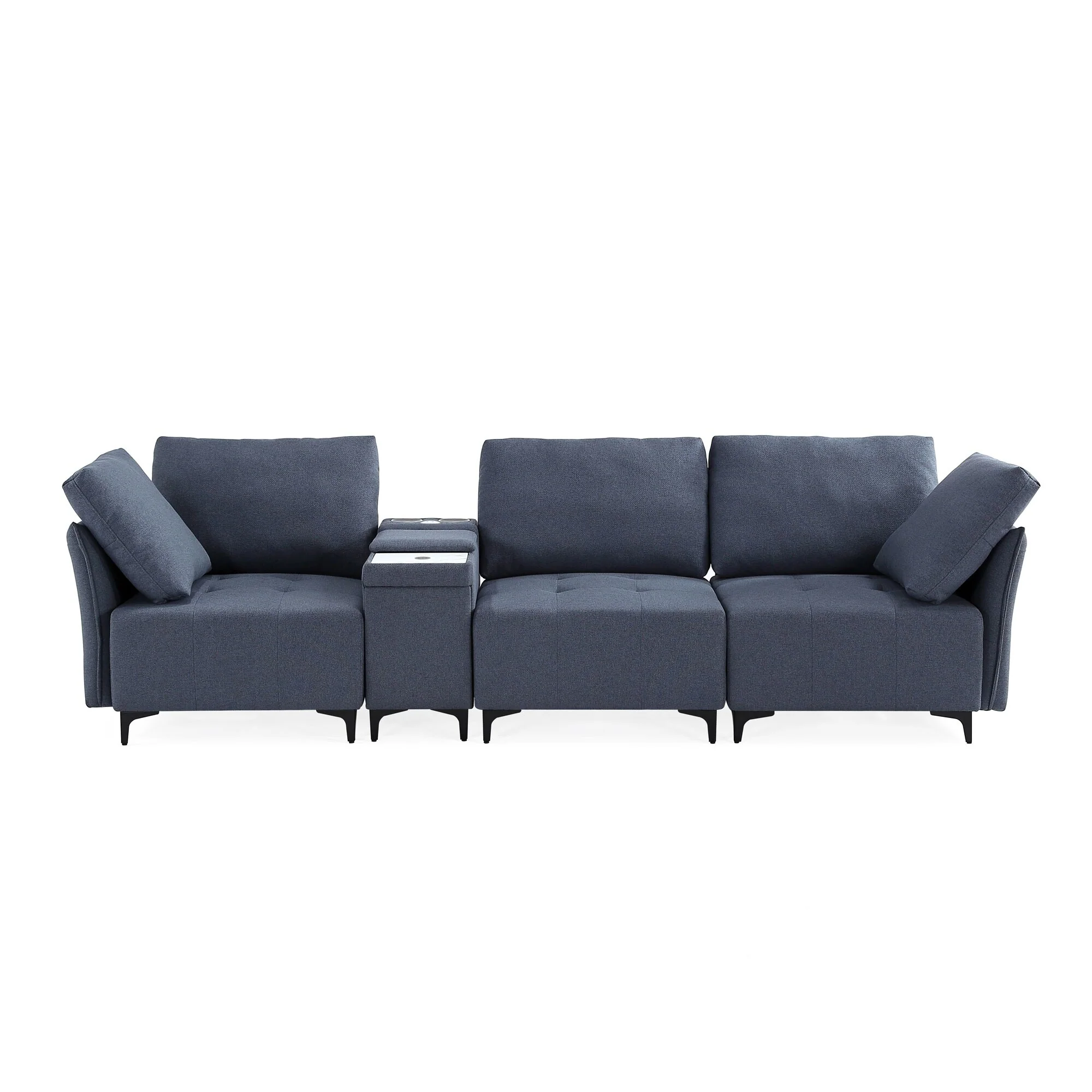 109.05'' Fabric 3-Seater Sofa with Bluetooth and Storage