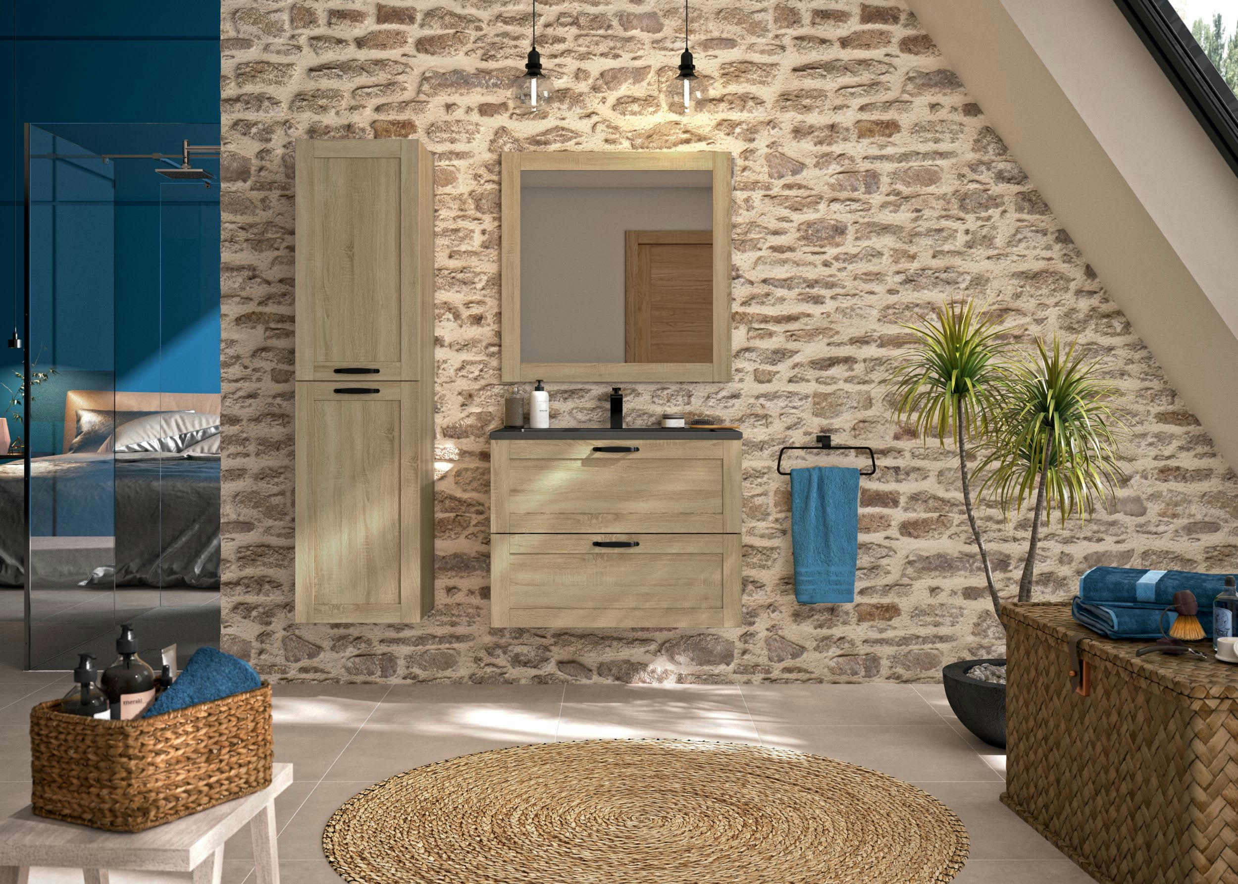 CAMBRIDGE - Colonne de rangement 40 x 156 x 37 cm