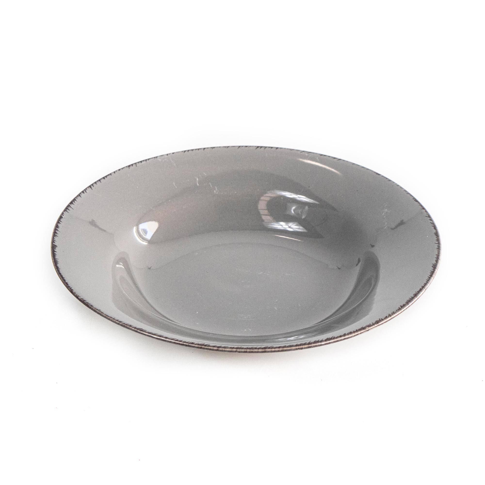 Prato de sopa em grés cinzento SAUVAGE