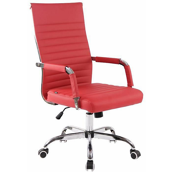 Chaise de Bureau Amadora CLP Similicuir Rouge ergonomique