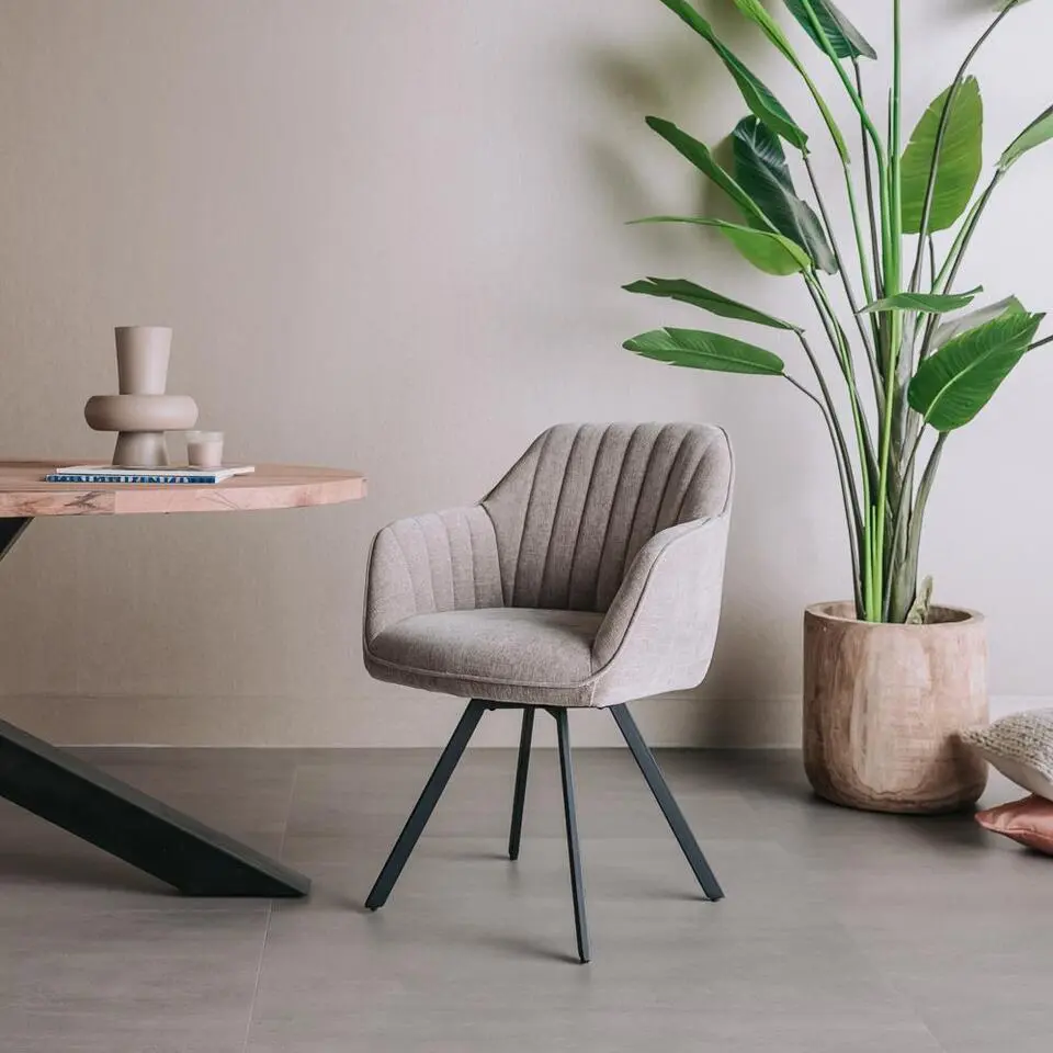 Tower Living - Bruno draaibare armstoel - beige/grijs