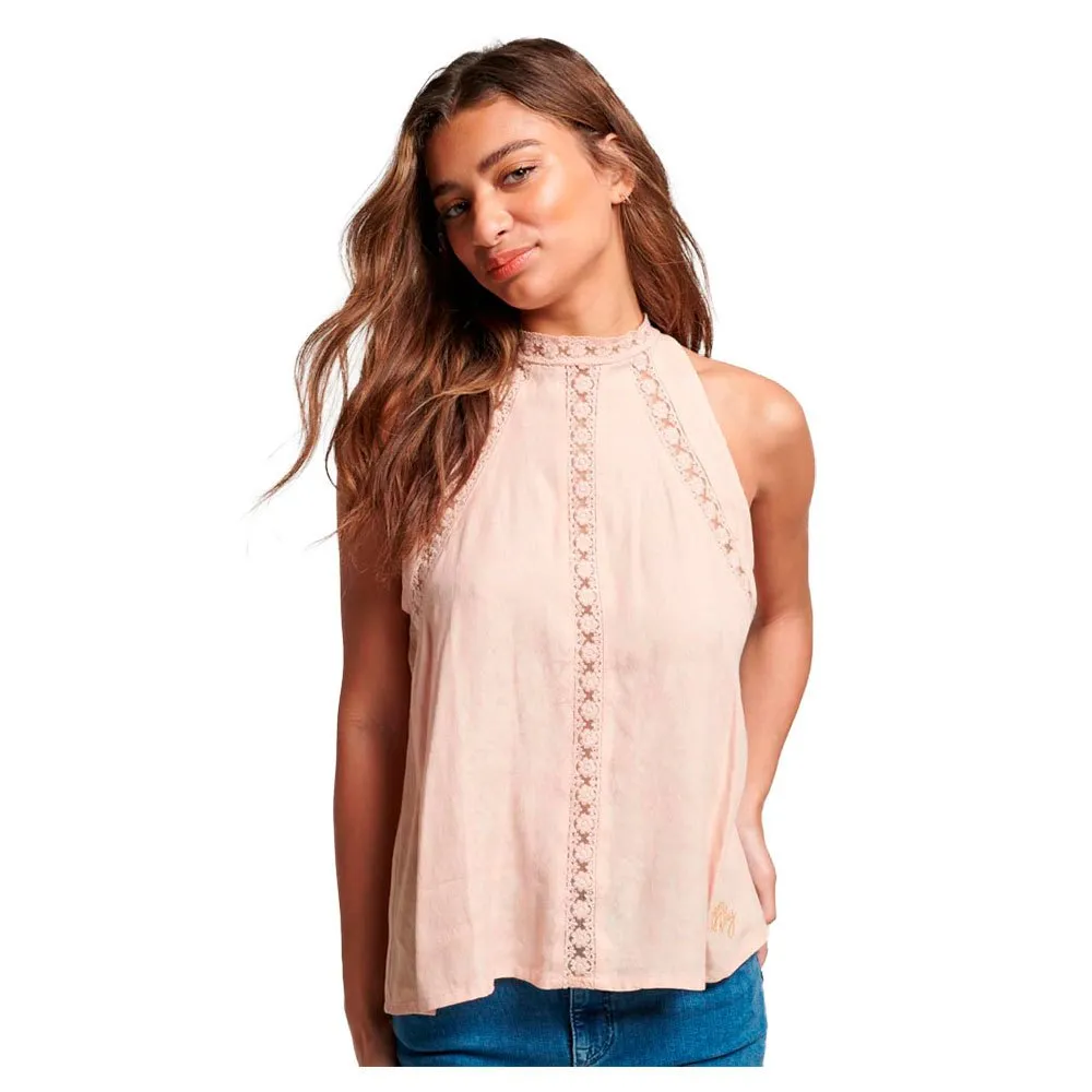 Superdry Lace Sleeveless High Neck T-Shirt