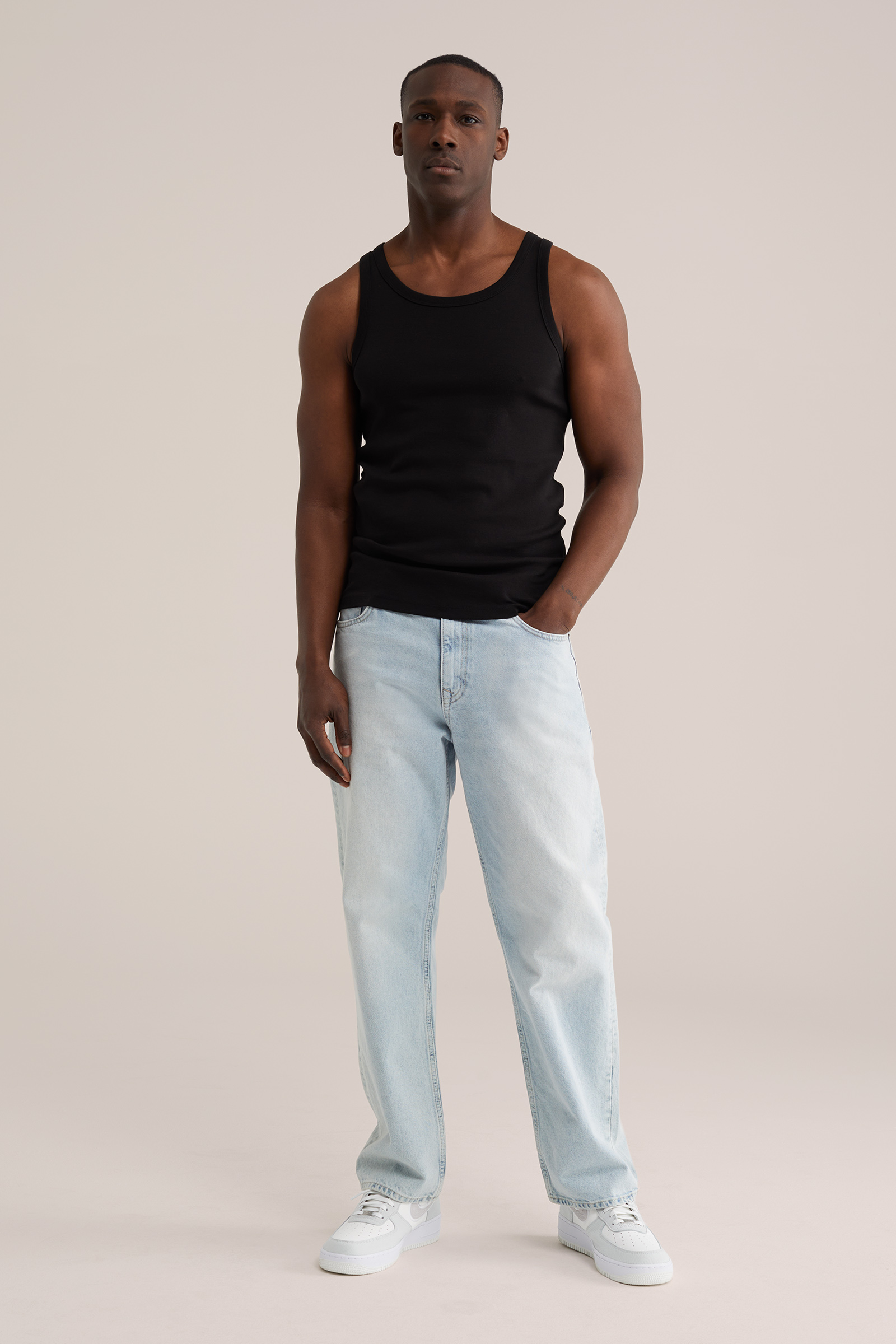 Heren Slim fit geribd singlet