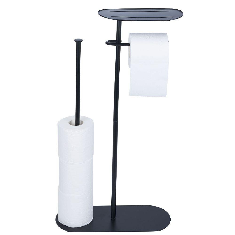 Support papier WC et téléphone noir 36xH66x13,5cm