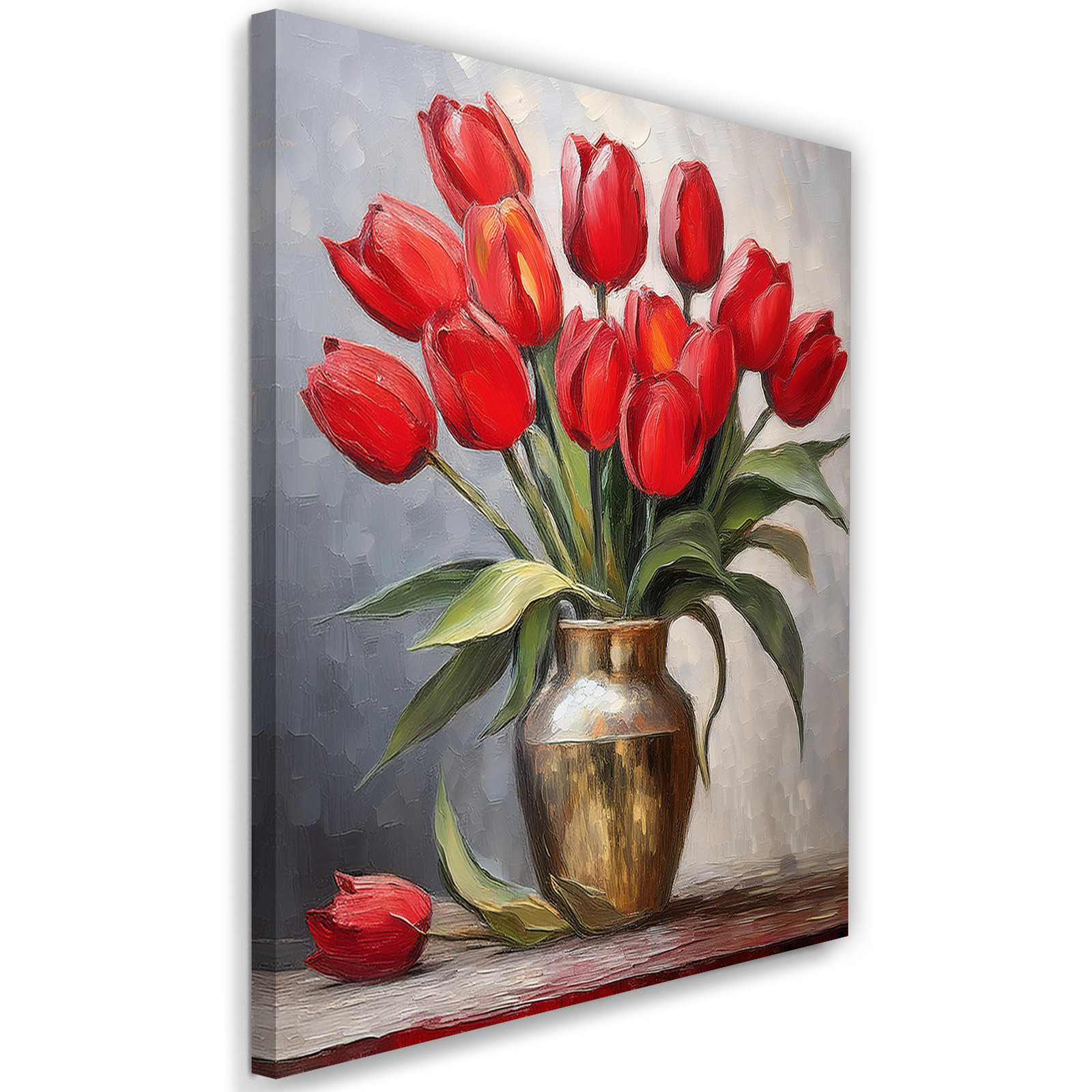 Feeby Obraz na płótnie, Czerwone Tulipany w wazonie 40x60