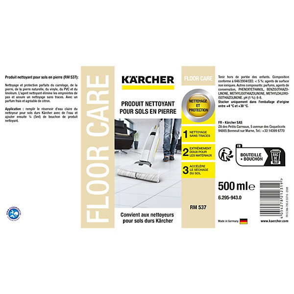 Détergent nettoyant sol en pierre Karcher 500 ml