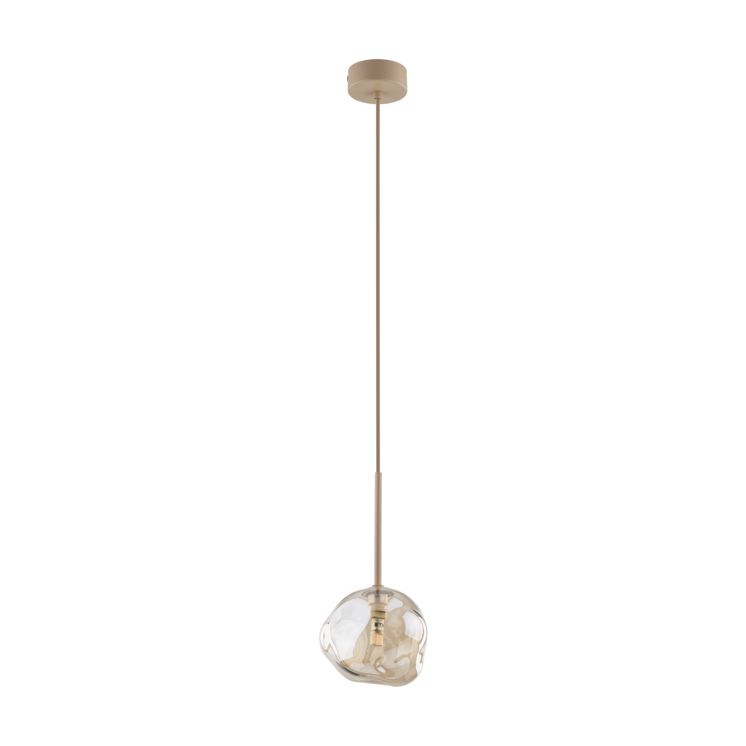 Beżowa Lampa Wisząca Tk Lighting Lava Sabia Koniakowy Nieregularny Klosz