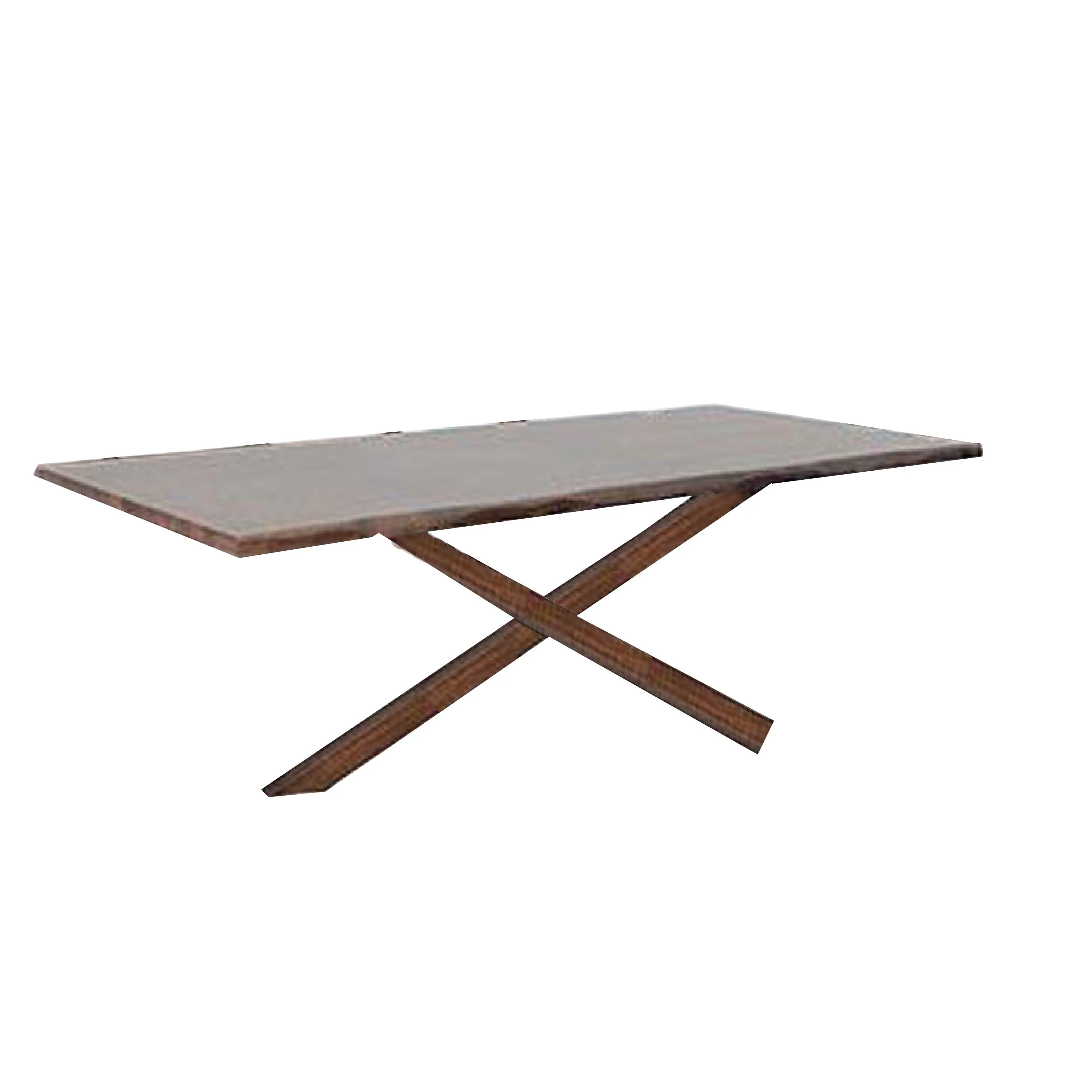 Vyva Dining Table, Triple Cut Live Edge, Walnut Brown Wood, 71 Inch