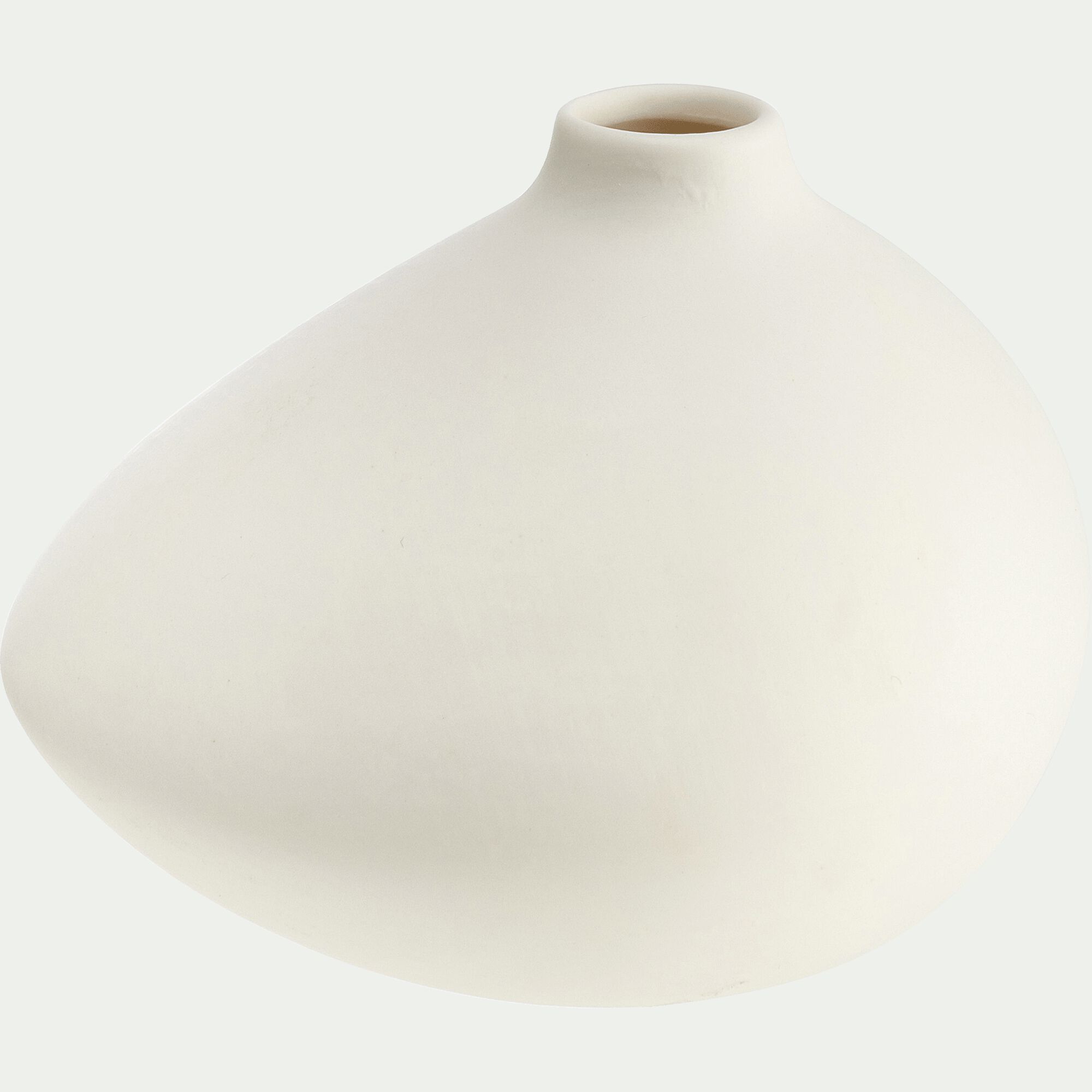 BEL - Vase asymétrique en grès - blanc H8,5cm