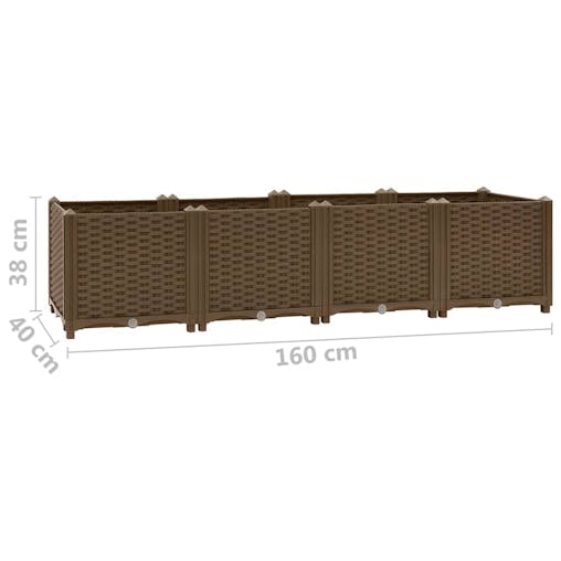 NNEVL Raised Bed 160x40x38 cm Polypropylene