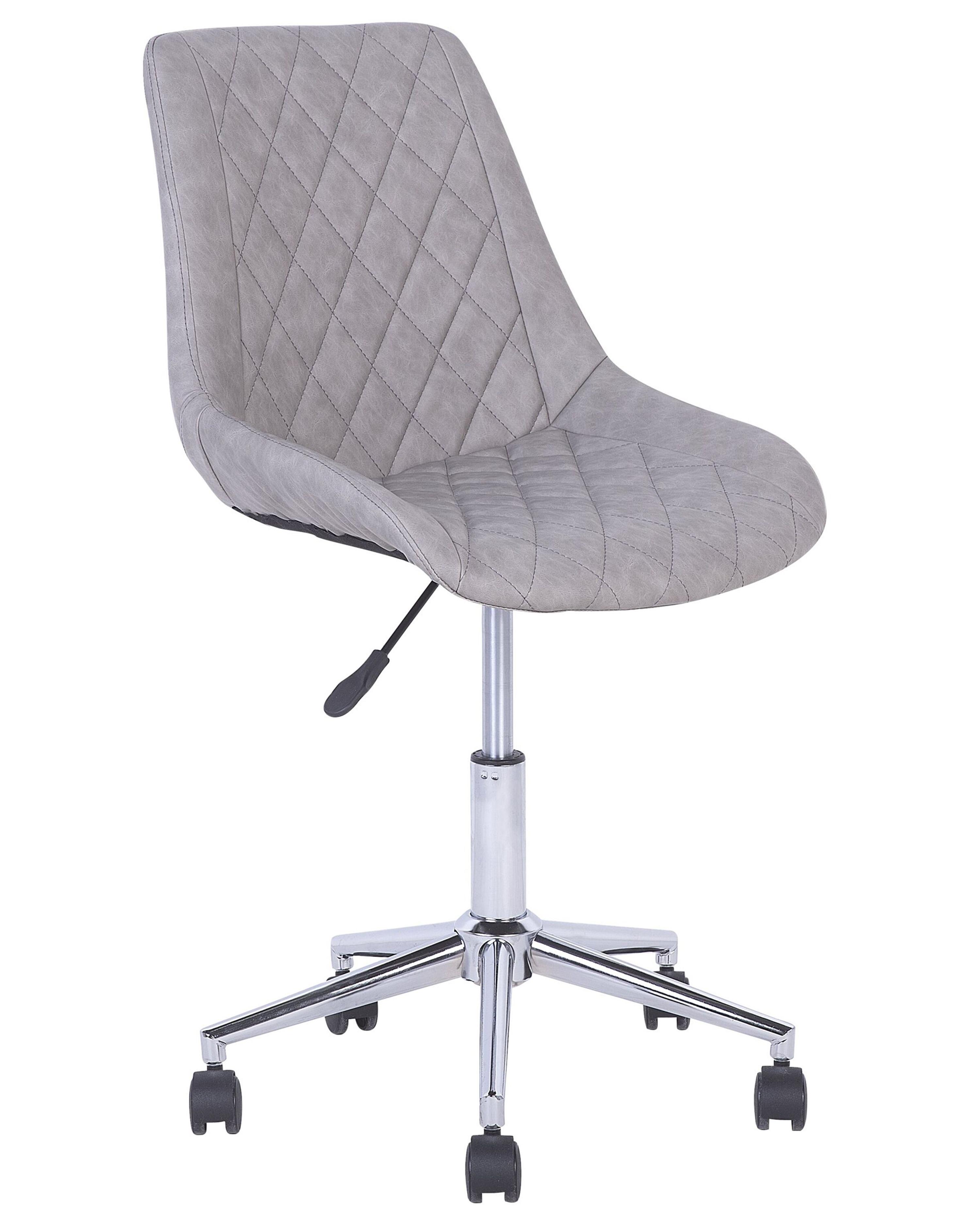 Desk Chair MARIBEL Faux Leather Light Grey