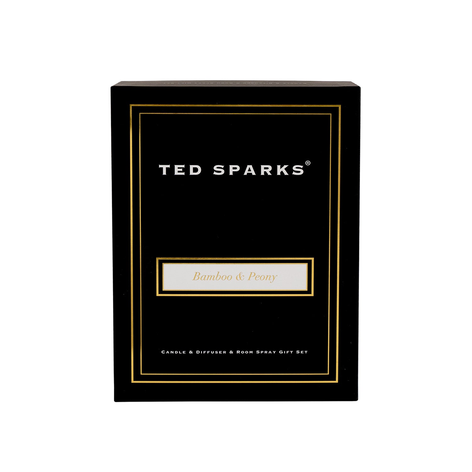 Ted Sparks Kaars, Geurstokjes & Roomspray Gift Set L - Bamboo & Peony