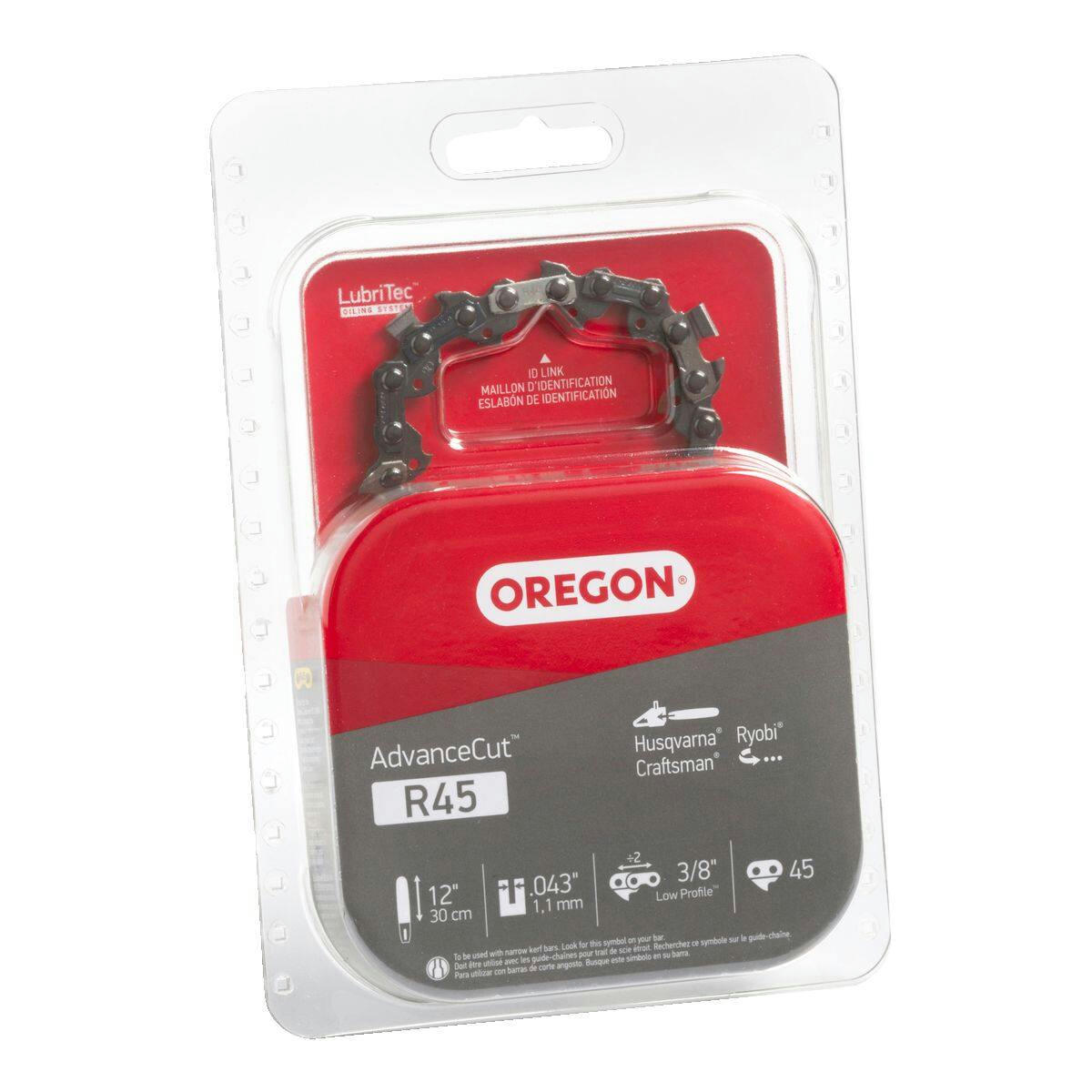 Oregon R45 AdvanceCut Chainsaw Chain, Fits Various Brands & Models, 12-in