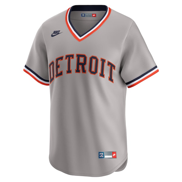 Detroit Tigers Nike Throwback Cooperstown Collection Limited Jersey - Gray