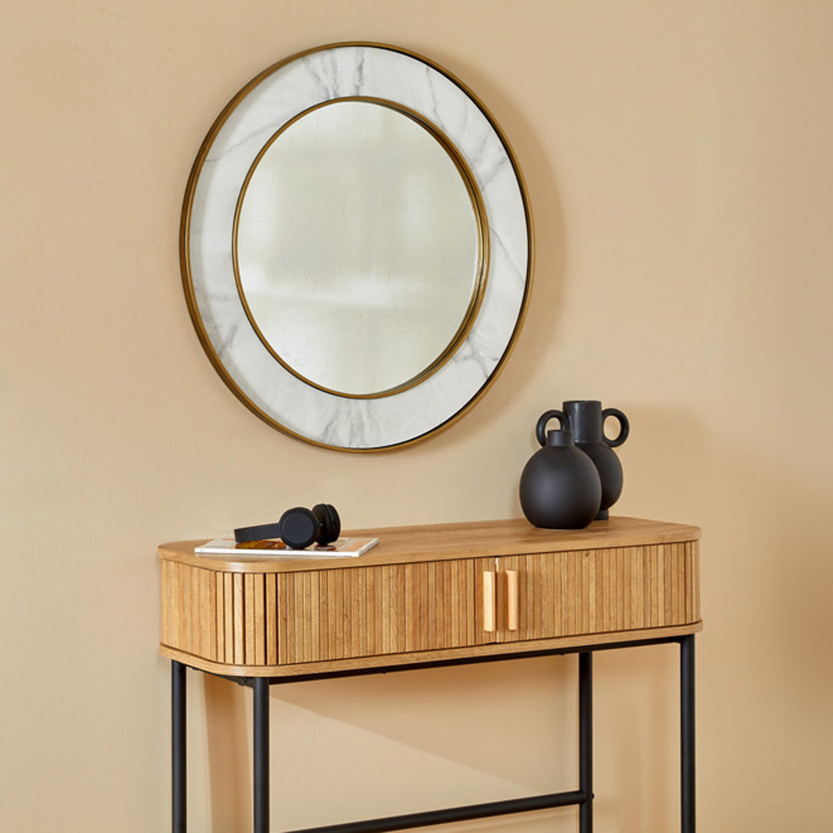 Mirror "Alisha" White, D.74 cm