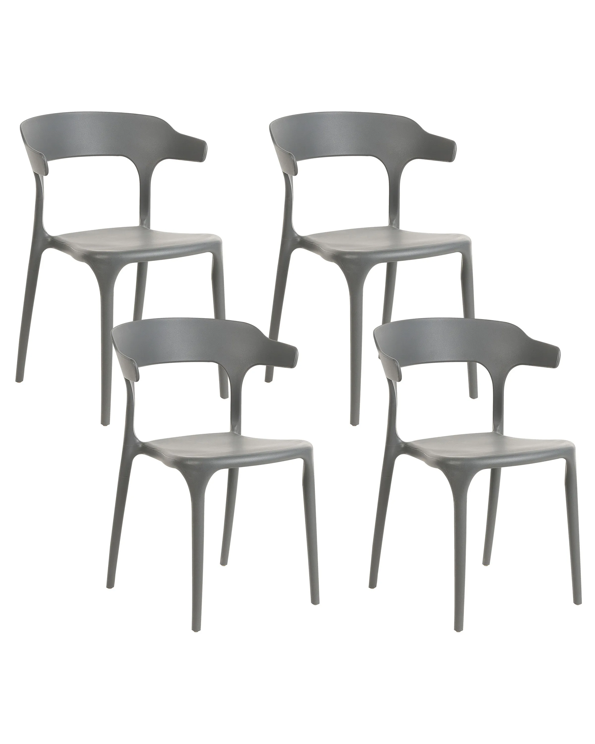 Set of 4 Garden Chairs GUBBIO Grey