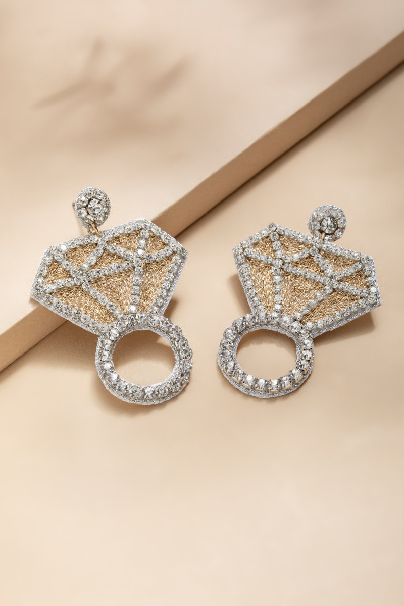 Mia Oversized Diamond Ring Drop Earrings