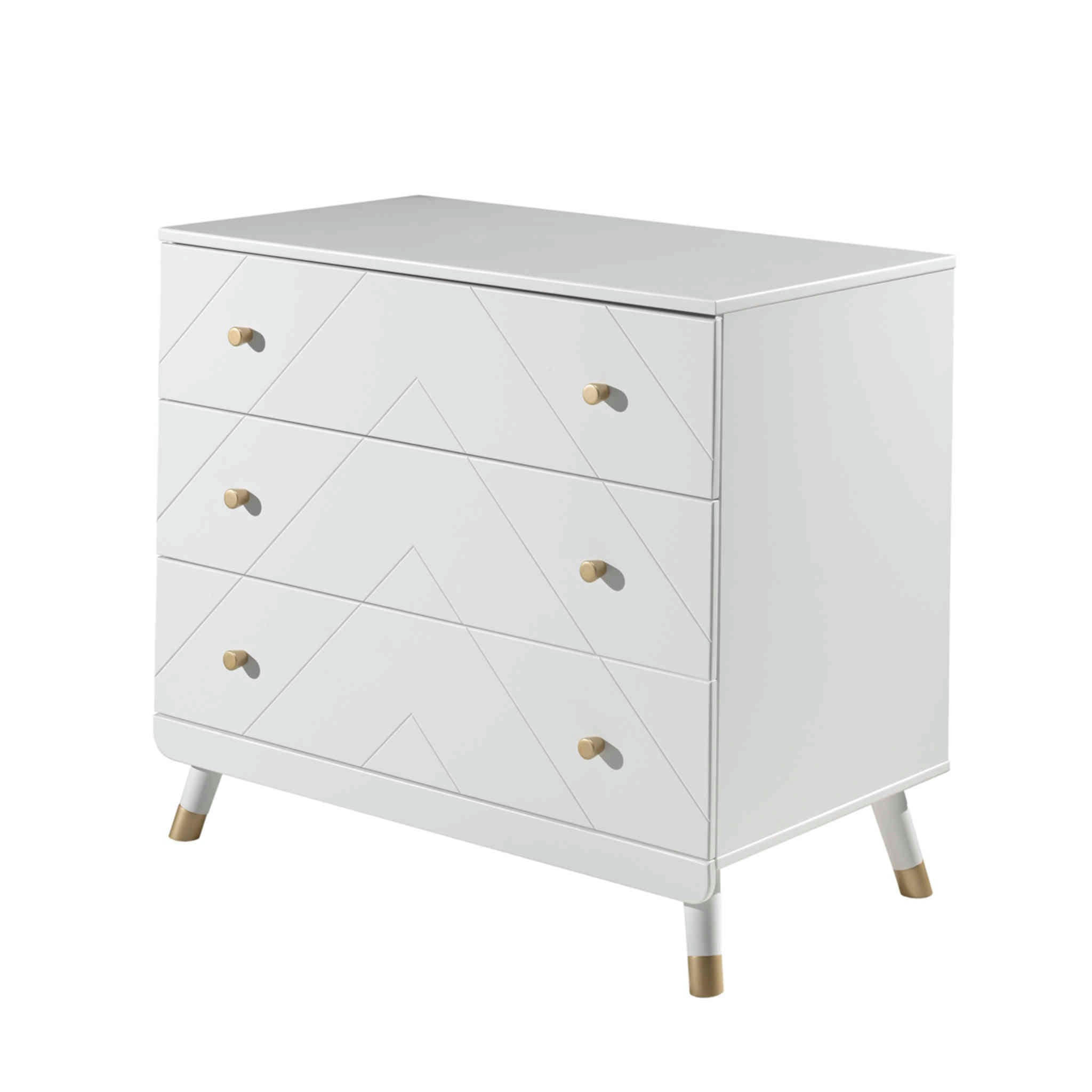 - Commode 3 tiroirs en bois blanc